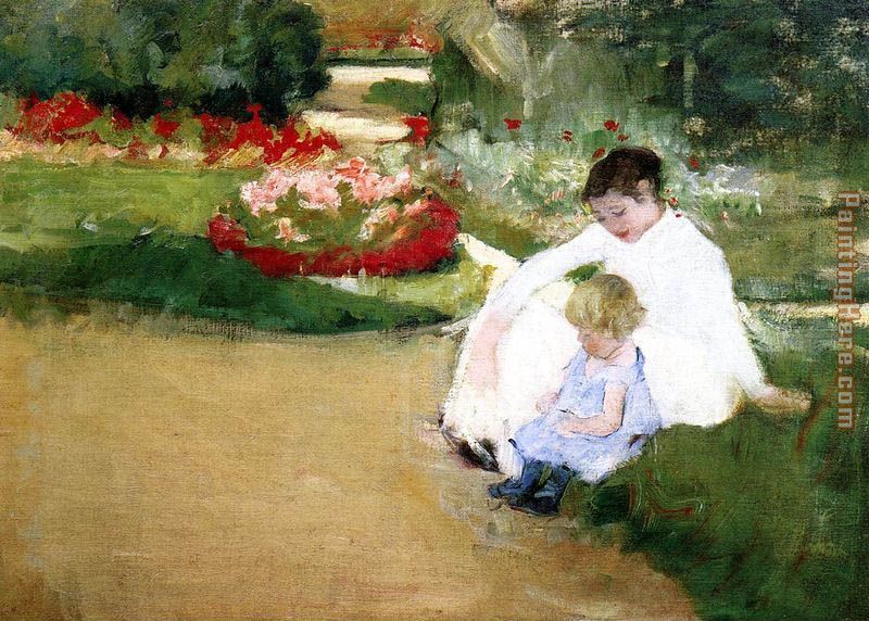 Woman And Child Seated In A Garden painting - Mary Cassatt Woman And Child Seated In A Garden art painting